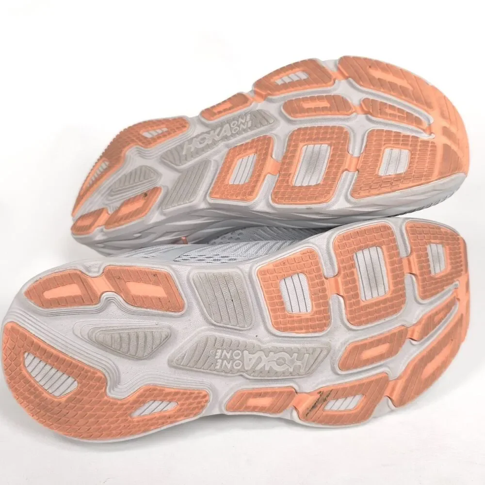 HOKA‎ Women's US 9 Gray Peach Athletic Sneakers Running Cushioned BONDI 7